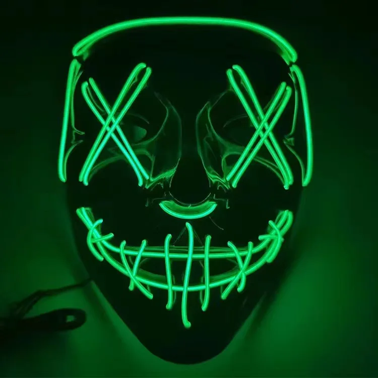 Led Purge Mask Halloween - قناع هالوين نيون LED للبالغين والأطفال،