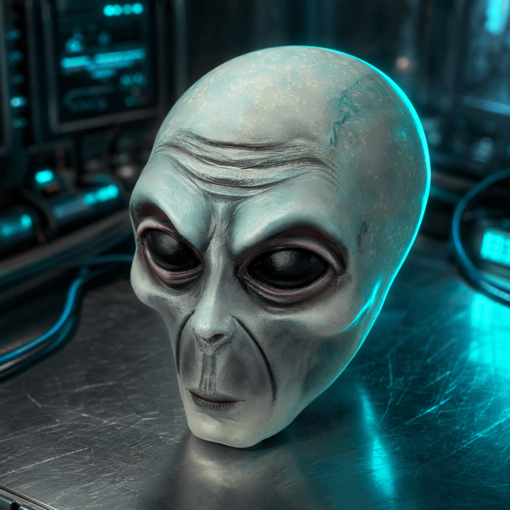 قناع فضائي من مادة اللاتكس، قن - مراجعة Latex Alien Mask Realistic وسعره
